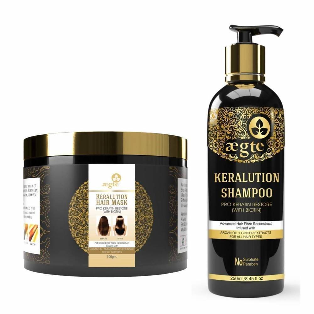 Aegte Keralution Hair Mask And Keralution Shampoo Combo | Grocsy