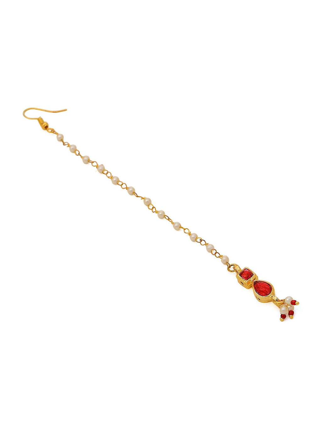 Ruby Raang Red Kundan Maang Tikka | Grocsy