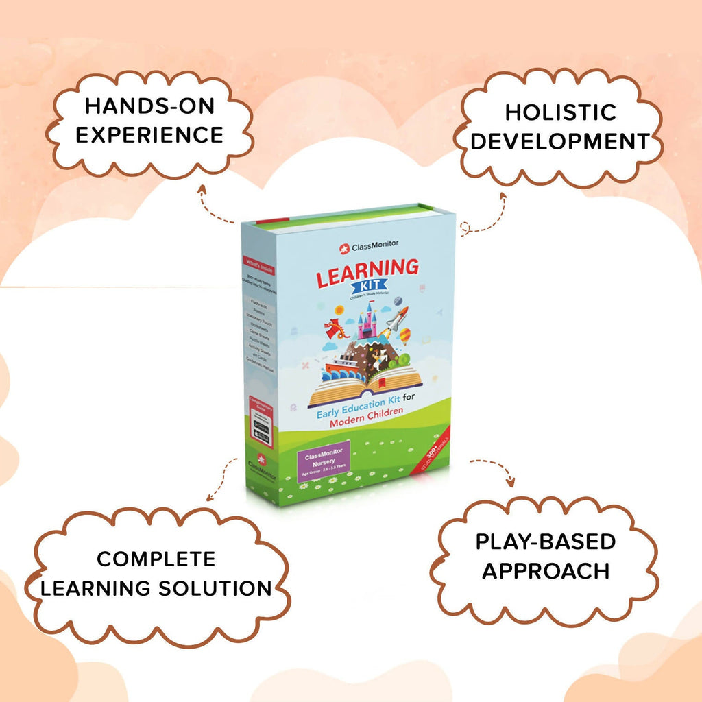 ClassMonitor All in One Nursery Learning Educational Kit with Free Mobile App includes 14+ Preschool Activities for kids of Age 2.5 - 3.5 Years | Grocsy