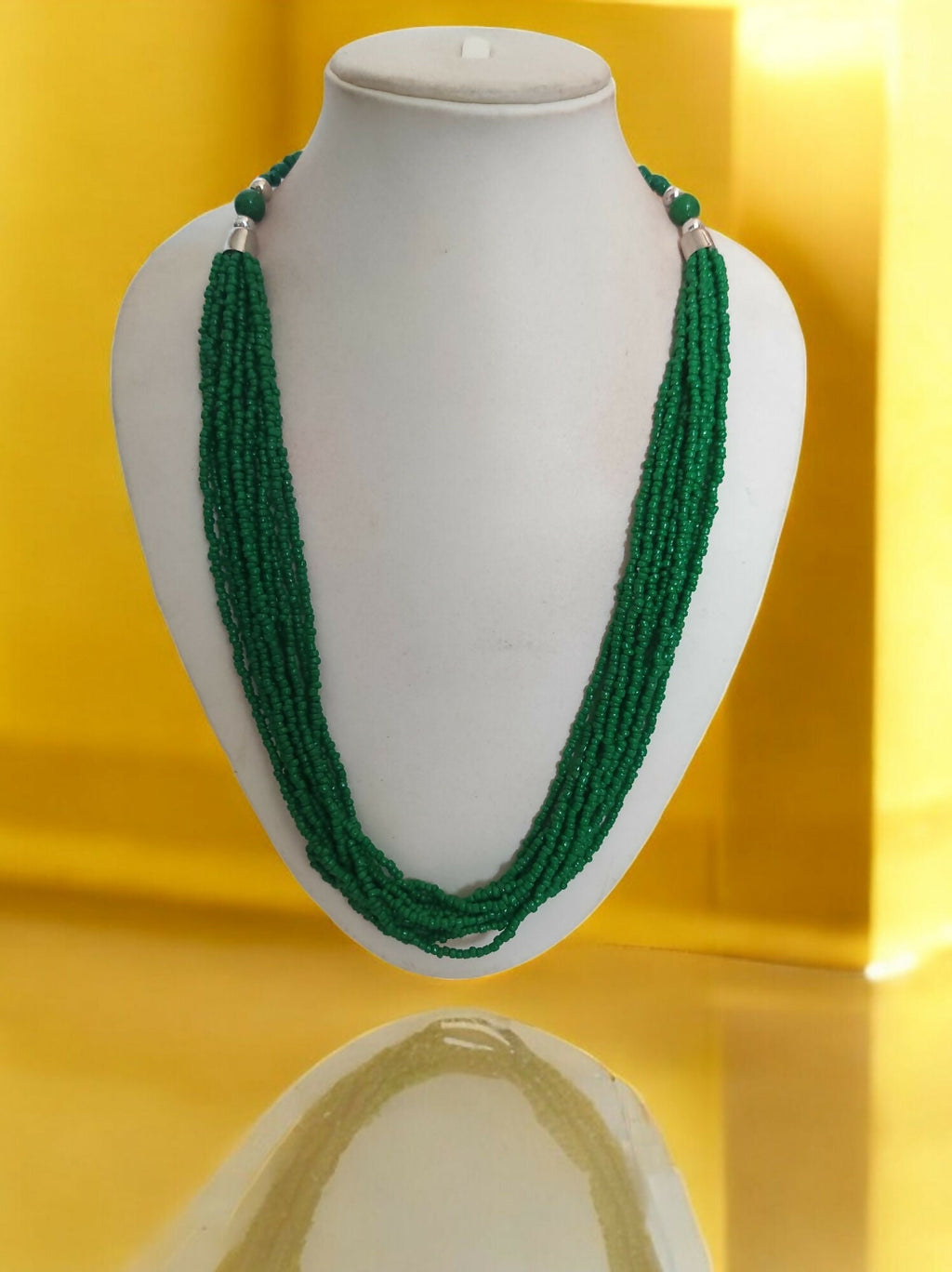 Inhanns Bloom Handmade Beaded Only Necklace - 12 Layers - Dark Green Necklace | Grocsy