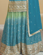Vastranavya Bandhej Printed Chinon Chiffon Embroidered Sequins Pakistani Suit | Grocsy