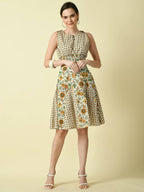Myshka Women's Multi Pure Cotton Printed Flared Skirt | Grocsy