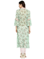 Ahalyaa Women's Yellow Geogette Digital Print Kurta | Grocsy