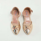 Tiny Bugs Girls Party Wear Ballerinas Heels - Peach | Grocsy