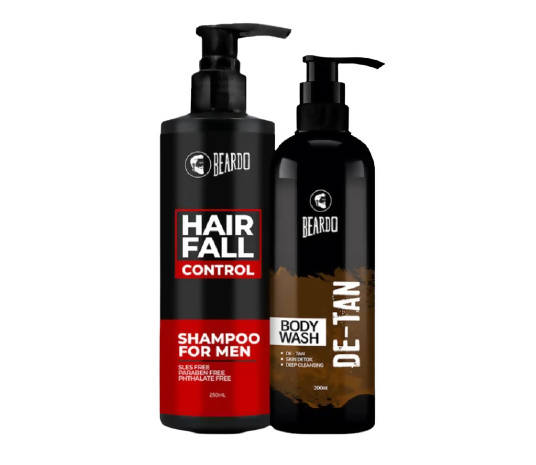 Beardo Hair Fall Control Shampoo & De-Tan Bodywash Combo | Grocsy