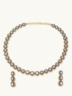 Nuyug 22K Gold-Plated Crystal Stone Studded Necklace Set | Grocsy