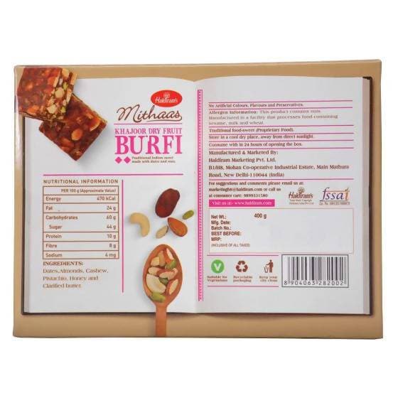 Haldiram's Khajoor Dry Fruit Burfi | Grocsy