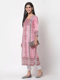 Myshka Women's Multi Printed Polyester Full Sleeve Round Neck Casual Kurta | Grocsy