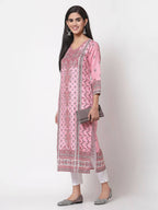 Myshka Women's Multi Printed Polyester Full Sleeve Round Neck Casual Kurta | Grocsy