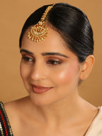 Nuyug 22K Gold-Plated Kundan Studded Maang Tikka Head Jewellery | Grocsy