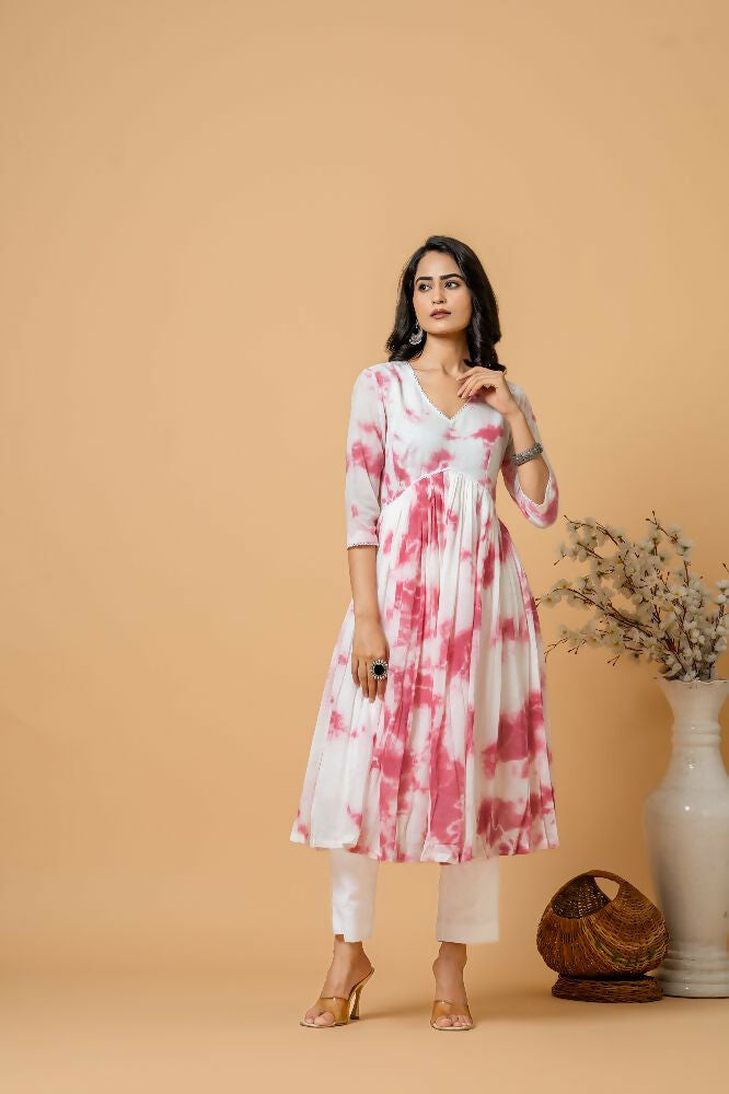 Joban Fashion Magenta Tie & Dye Kurta Pant Set | Grocsy