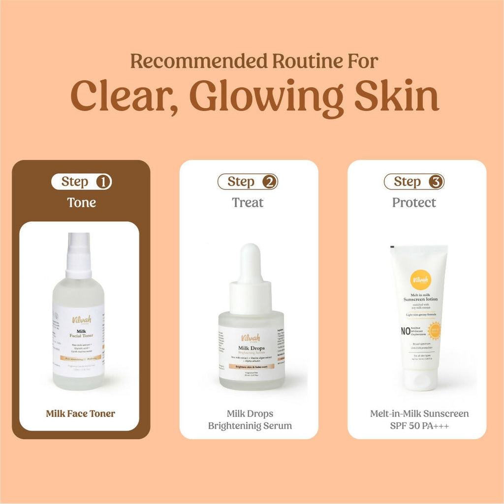Vilvah Store Milk Face Toner (Earth marine water - Pore minimise) | Grocsy