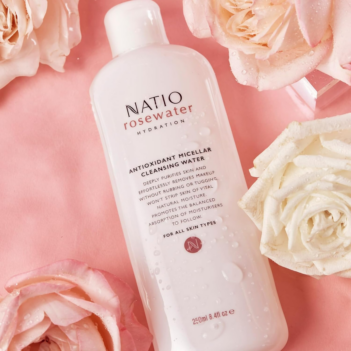 Natio Rosewater Micellar Cleansing Water | Grocsy