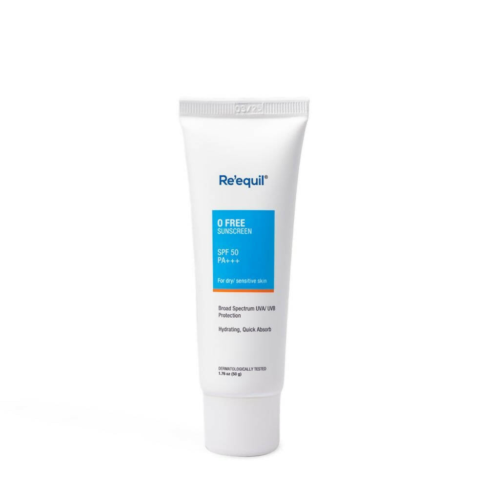 Re'equil O Free Sunscreen SPF 50 PA+++ For Dry & Sensitive Skin | Grocsy