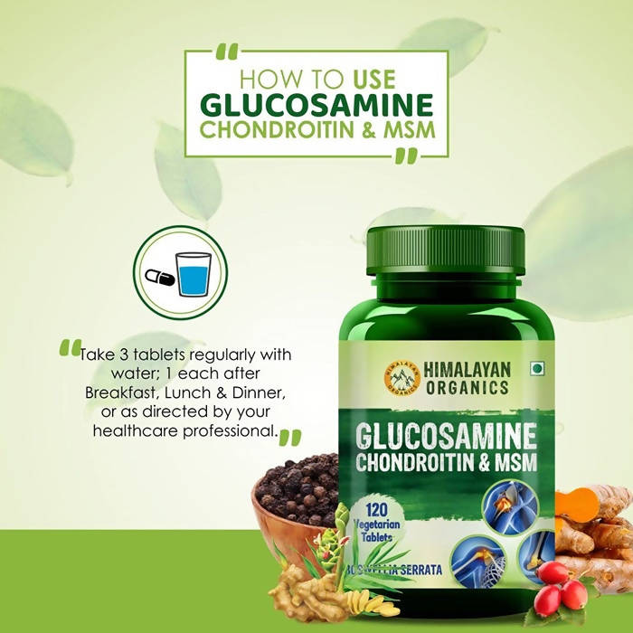 Himalayan Organics Glucosamine Chondroitin & MSM Vegetarian Tablets | Grocsy