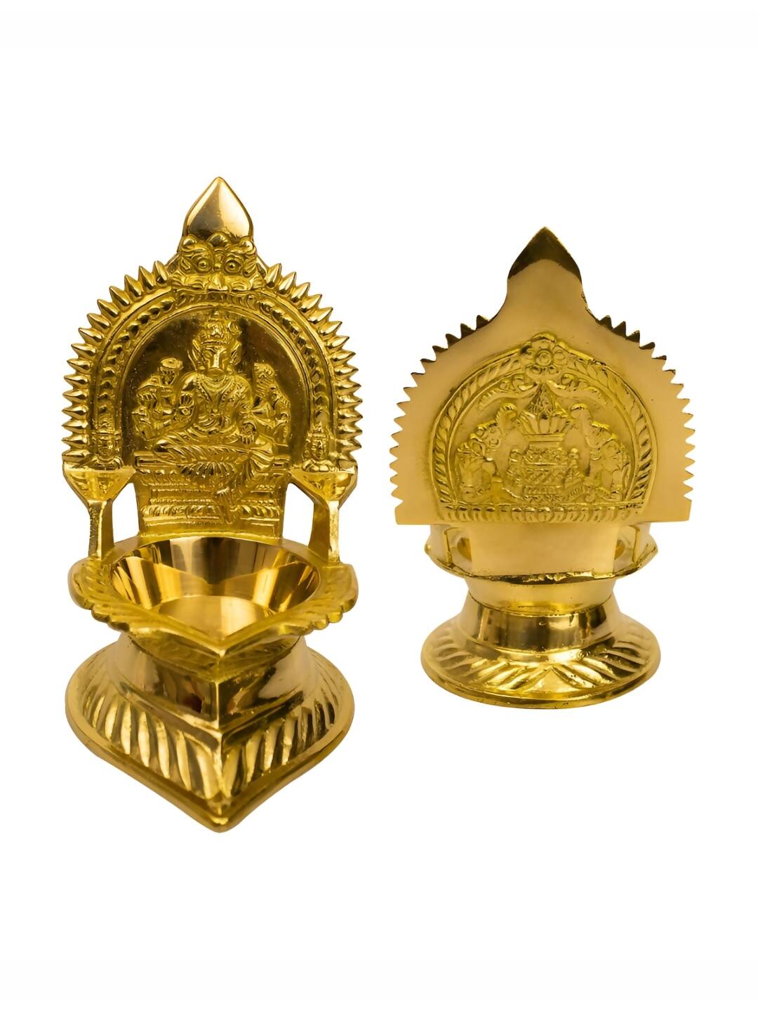 Spillbox Gold-Toned Brass Varagi Amman Diya Pooja Essential | Grocsy