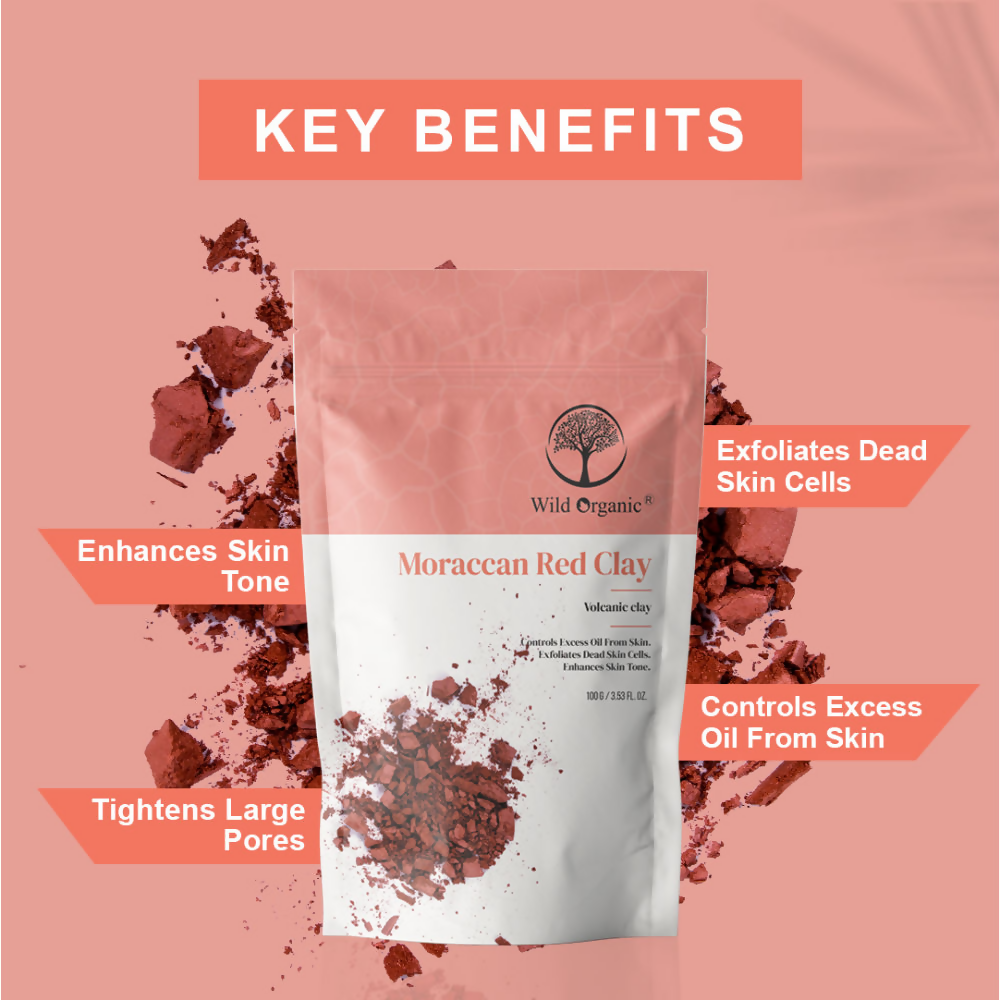 Wild Organic Moroccan Red Clay Powder | Grocsy