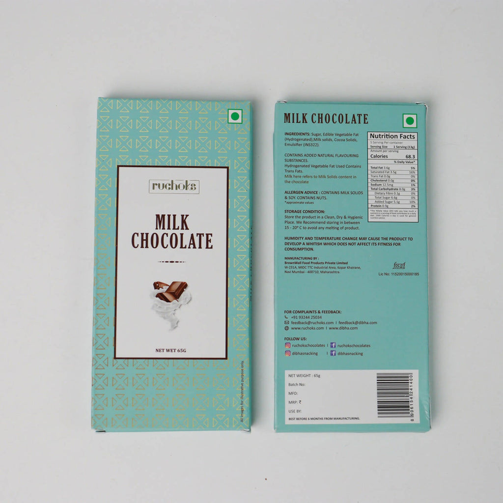 Dibha Ruchoks - Milk Chocolate Bar | Grocsy