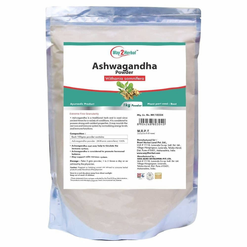 Way2herbal Organic Ashwagandha Powder | Grocsy