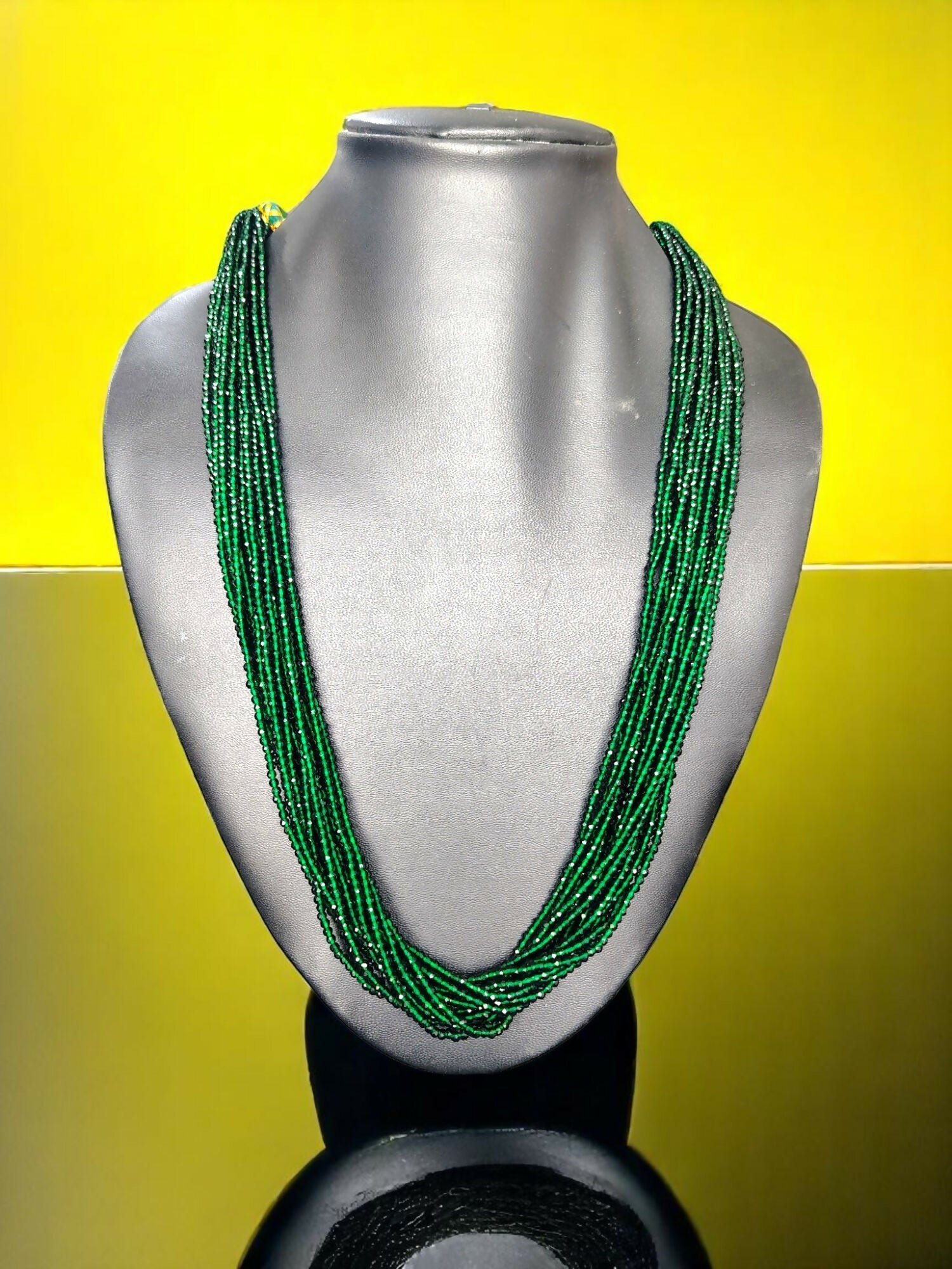 Inhanns Crystal Beads Luxe Edition – Multi-Layered Necklace - Dark Green | Grocsy