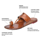 Stepsoft Men’S Leather Kolhapuri Chappals – Traditional Ethnic Footwear | Grocsy