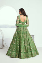Eilara Elegance Pista Green Net With Embroidered And Thread Zari Sequence Function Wear Lehenga Choli | Grocsy