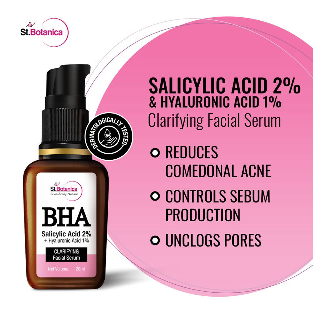 St.Botanica BHA Salicylic Acid 2% + Hyaluronic Acid 1% Clarifying Facial Serum | Grocsy