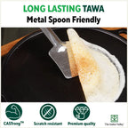 The Indus Valley Super Smooth Cast Iron Tawa,Pre-seasoned, Nonstick, 100% Pure, Toxin-free, Induction, 28/30.5cm, 2.8/2.9kg | Grocsy