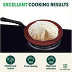 The Indus Valley CASTrong Cast Iron Concave Tawa, Pre-seasoned, Nonstick, 100% Pure, Toxin-free, Spatula, 25.4cm, 1.9kg | Grocsy