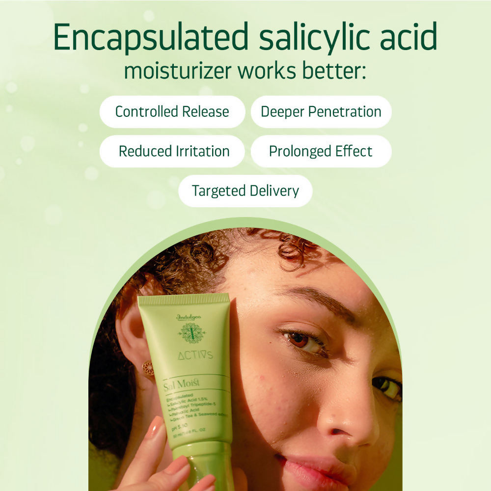 Indulgeo Essentials Sal Moist - Encapsulated Salicylic Acid Acne Healing Face Moisturiser 1.5% | Grocsy