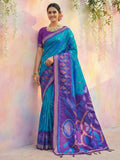 Shree Shyam Fashion Blue Soft Silk Saree | Grocsy