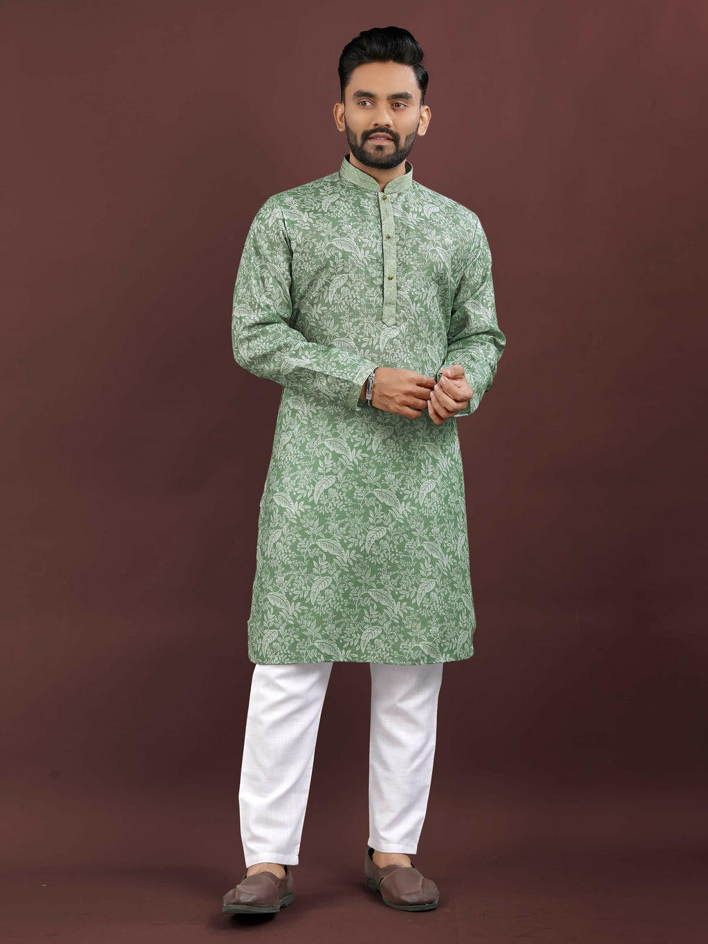 Anaita Light Green Digital Print Kurta | Grocsy