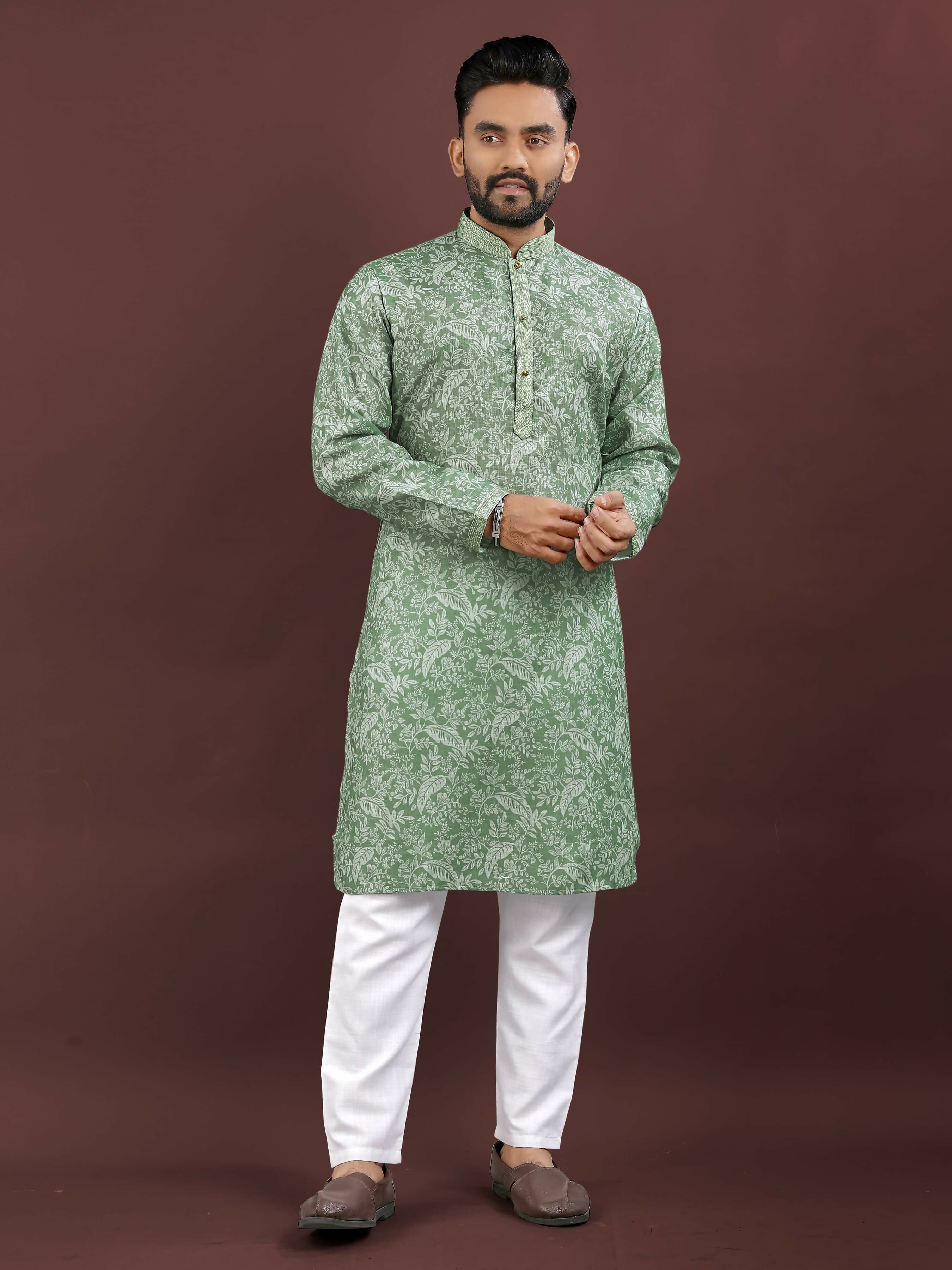 Anaita Light Green Digital Print Kurta | Grocsy
