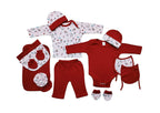 My Tiny Wear Full Sleeves New Born Baby Gift Set - Red | Grocsy