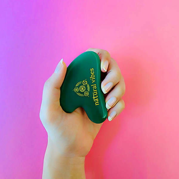 Natural Vibes Glow Getter Gift Set with Jade Face Roller, Jade Gua Sha & Nirvana Flower Oil | Grocsy