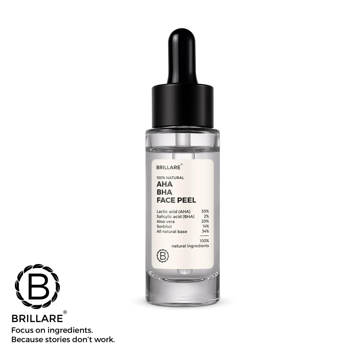 Brillare 30% AHA + 2% BHA Face Peeling Solution Glowing Smooth Blemish-Free Skin | Grocsy
