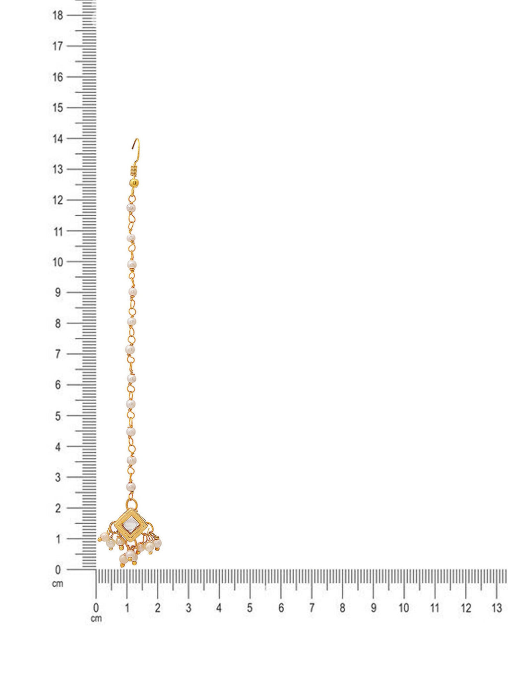 Ruby Raang Gold Square with Pearls Kundan Maang Tikka | Grocsy