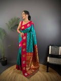 Joban Fashion Light Brown Butti Banarasi Silk Sarees | Grocsy