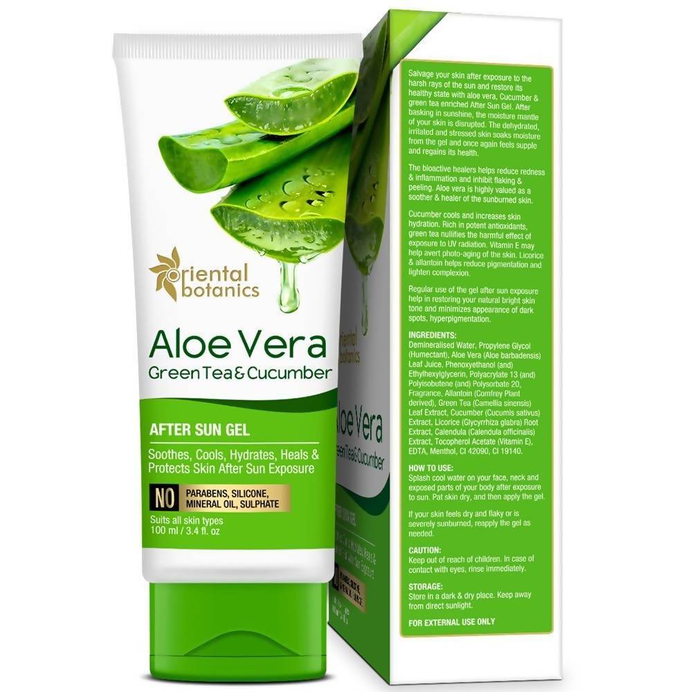 Oriental Botanics Aloe Vera, Green Tea & Cucumber After Sun Gel | Grocsy