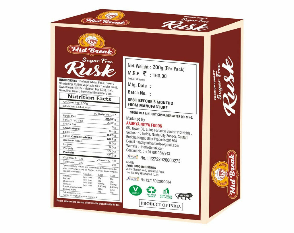 Mid Break Sugar Free Rusk | Grocsy