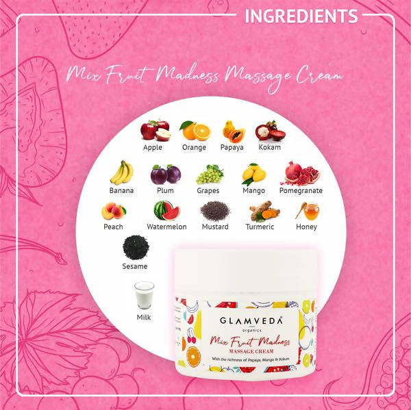 Glamveda Mix Fruit Massage Cream | Grocsy