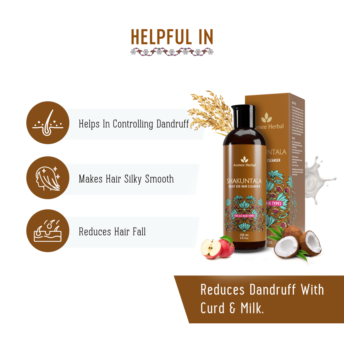 Avimee Herbal Shakuntala Hair Cleanser and Radha Hair Conditioner Combo For Silky, Shiny & Strong Hair | Grocsy
