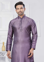 Joban Fashion Men's Jacquard Silk Purple Printed Kurta Pyjama set | Grocsy