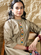 Indo Era Women Floral Embroidered Regular Thread Work Kurta with Trousers & Dupatta | Grocsy