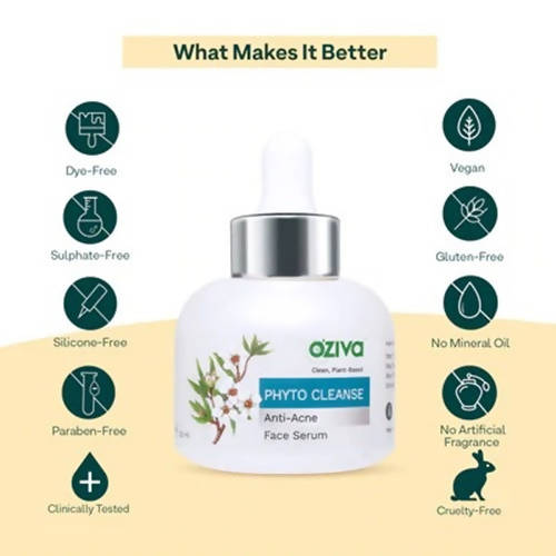 OZiva Phyto Cleanse Anti-Acne Face Serum | Grocsy