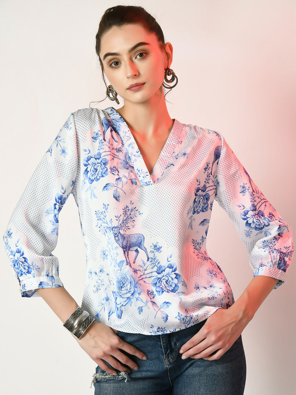 Myshka Women's White Printed Top | Grocsy
