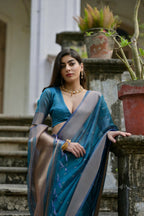 Firozi Kalyani Silk Woven Design Saree - Priyalaxmi | Grocsy