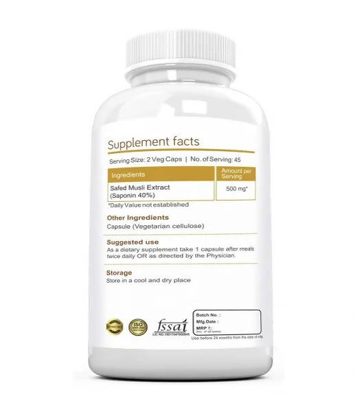 Ramini Bio Nutrition Safed Musli Veg Capsules | Grocsy
