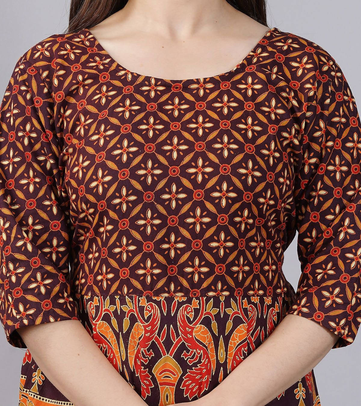 Vamika Multicolor Cotton Printed Party/Casual Wear Kurti (GAM17K) | Grocsy
