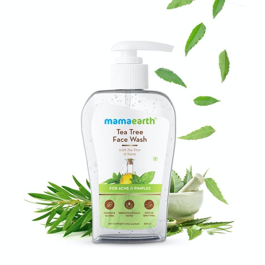 Mamaearth Tea Tree Face Wash for Acne & Pimples | Grocsy